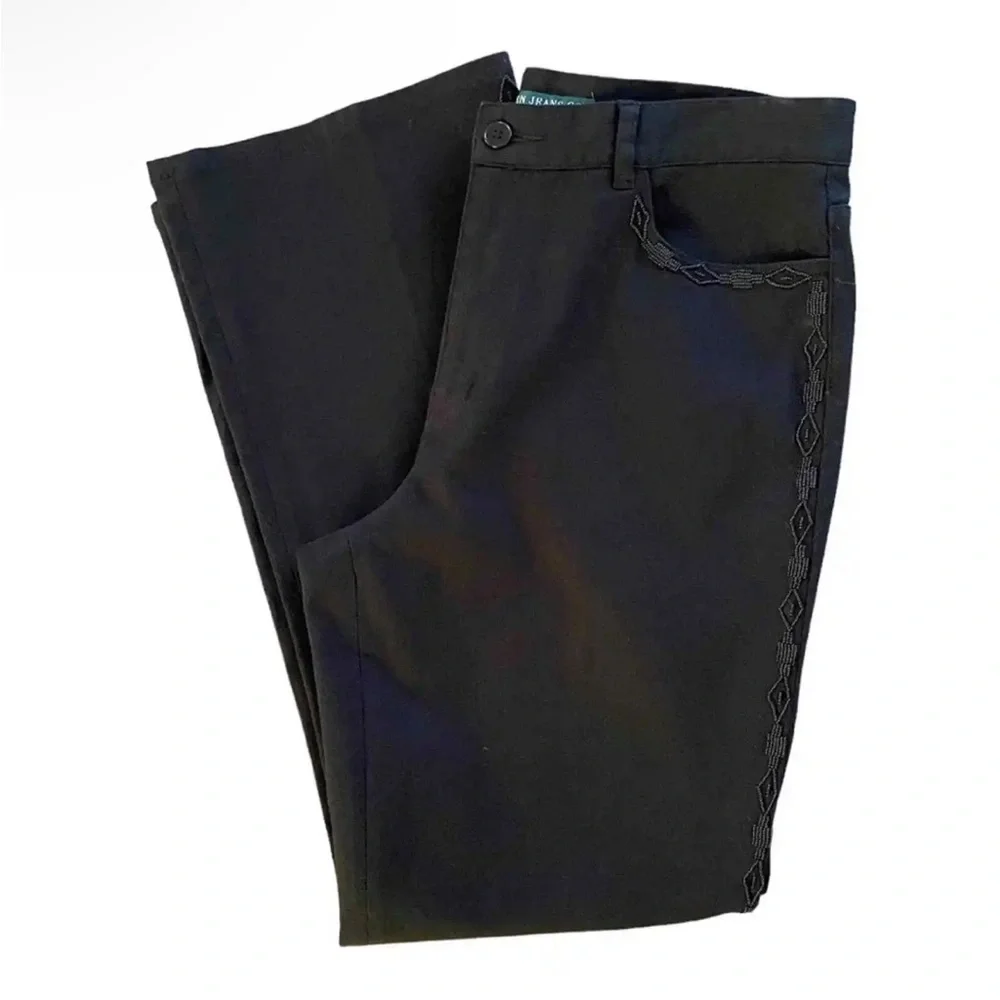Ralph Lauren Black Beaded Straight Leg Relaxed Fit Western - Picture 1 of 7